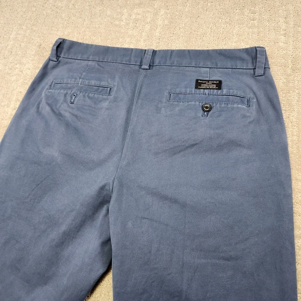 Banana Republic Pants Men 34x32 Aiden Chino Straight‎ Leg Fit Cotton Blue Lived